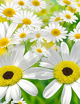 Alluring abstract elegant background of daisies AI generated