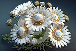 White daisy background, beautiful natural flower chamomile decoration, summer card Generative AI