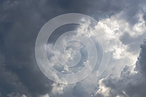 White and dark clouds in stormy day