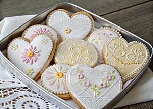 White Day Elegance with Hand-Decorated Cookies