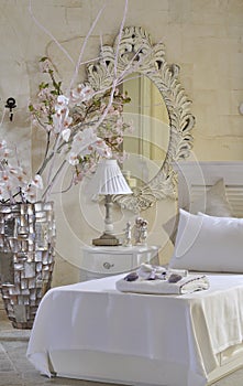 White decorated bedroom