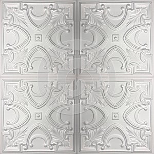 White decorative foam ceiling tile texture