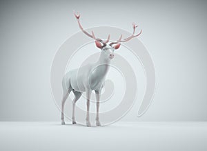 White deer on a white background