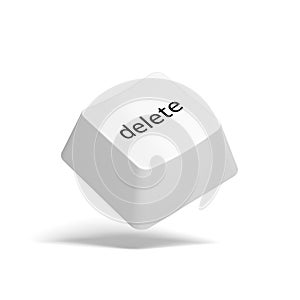 White delete key. Button.