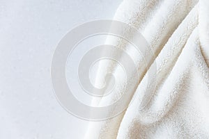 White delicate soft  background of plush fabric