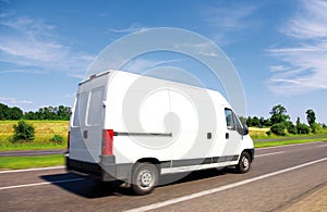 White delivery mini truck photo