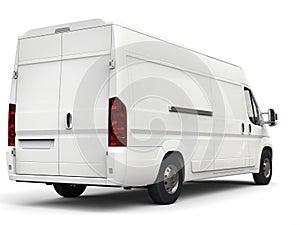White delivery - moving van - back view