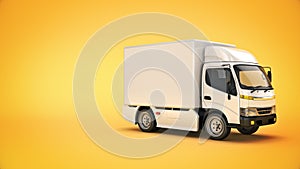 White delivery truck. 3d rendering