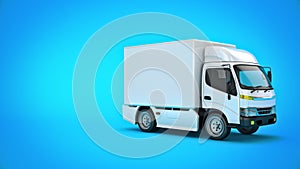 White delivery truck. 3d rendering