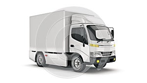 White delivery truck. 3d rendering