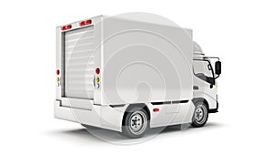 White delivery truck. 3d rendering