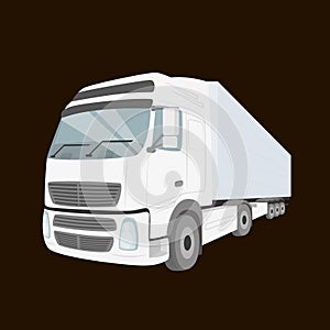 White delivery truck isolated