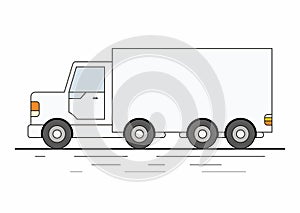 White Delivery Van on white background