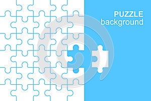 White details of puzzle on Blue background