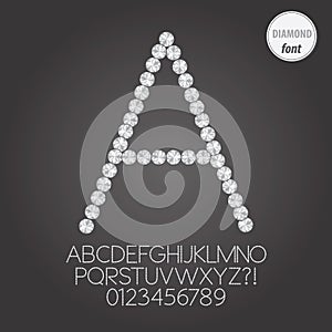 White Diamond Alphabet and Digit Vector