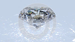 White diamond dispersion footage. Fancy color diamond on a white background photo