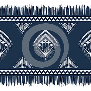White Diamond on Indigo Blue. Geometric ethnic oriental pattern traditional Design for background,carpet,wallpaper,clothing,