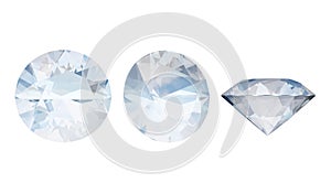 white diamond jeweles on white background