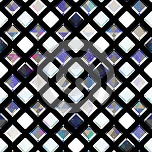 White diamonds seamless pattern