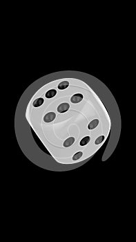 White dice isolated on black background. 3d render