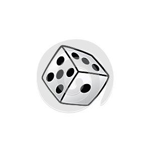 White dice risk taker gamble art