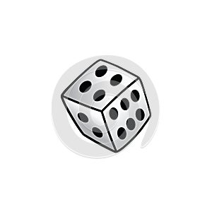 White dice risk taker gamble art