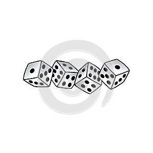 White dice risk taker gamble art