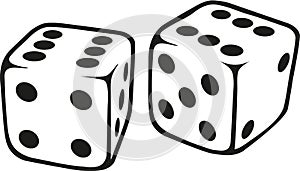 White dice vector photo