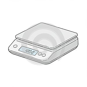 White Digital Kitchen Scale Illustration