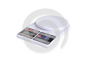 White Digital kitchen scale machine for weighing .clipping path