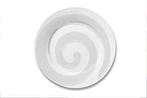 Bianco piatto isolato su sfondo bianco con soft shadow.