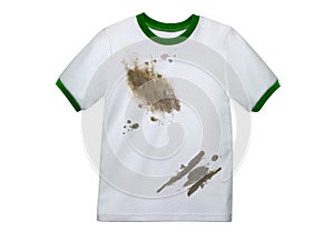 White dirty clean shirt isolated photo