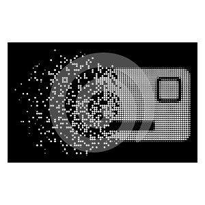 White Disappearing Dotted Halftone Ethereum Credit Card Icon