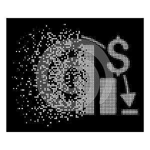 White Disappearing Pixel Halftone Financial Epic Fail Icon