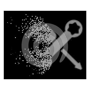 White Disappearing Pixel Halftone Tools Icon