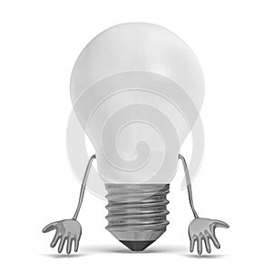 White discouraged tungsten light bulb character