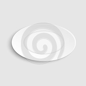 White dish plate isolated on transparent background. Kitchen dishes for food, kitchen, porcelain dishware. Vector illustration for