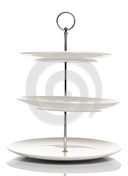 White dish serving stand 3 tiers