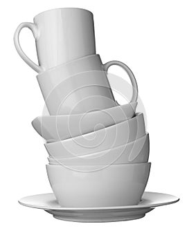 White dishes kitchen