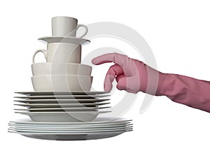 White dishes kitchen