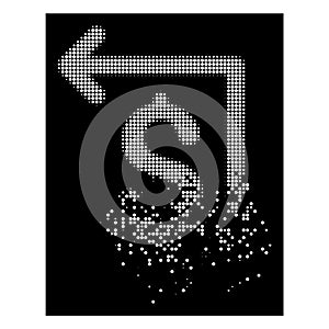 White Disintegrating Pixelated Halftone Moneyback Icon