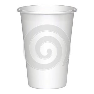 White Disposable Plastic Cup Isolated on White Background white cup disposable cup