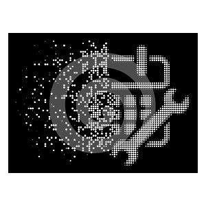 White Dissolving Pixel Halftone Calendar Configure Icon