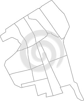 White districts map of DELFT, NETHERLANDS