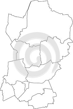 White districts map of DORSTEN, GERMANY