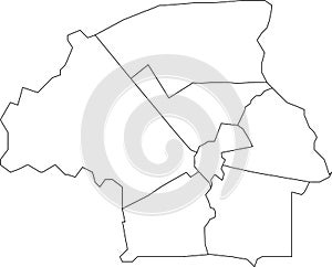 White districts map of EINDHOVEN, NETHERLANDS