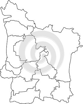 White districts map of ERLANGEN, GERMANY