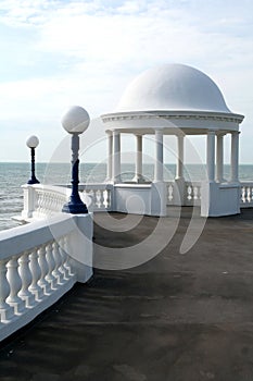 White domed building by the sea photo