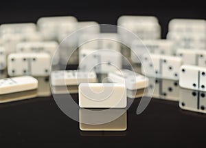 White dominoes with single blank domino