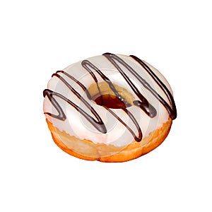 White donut isolated on white background
